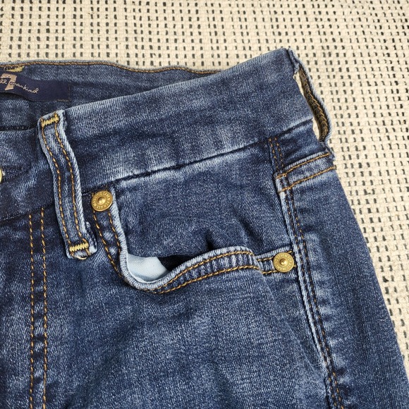 7 For All Mankind Jeans Womens 25 Straight Leg Stretch Denim Classic Pockets - Picture 5 of 13